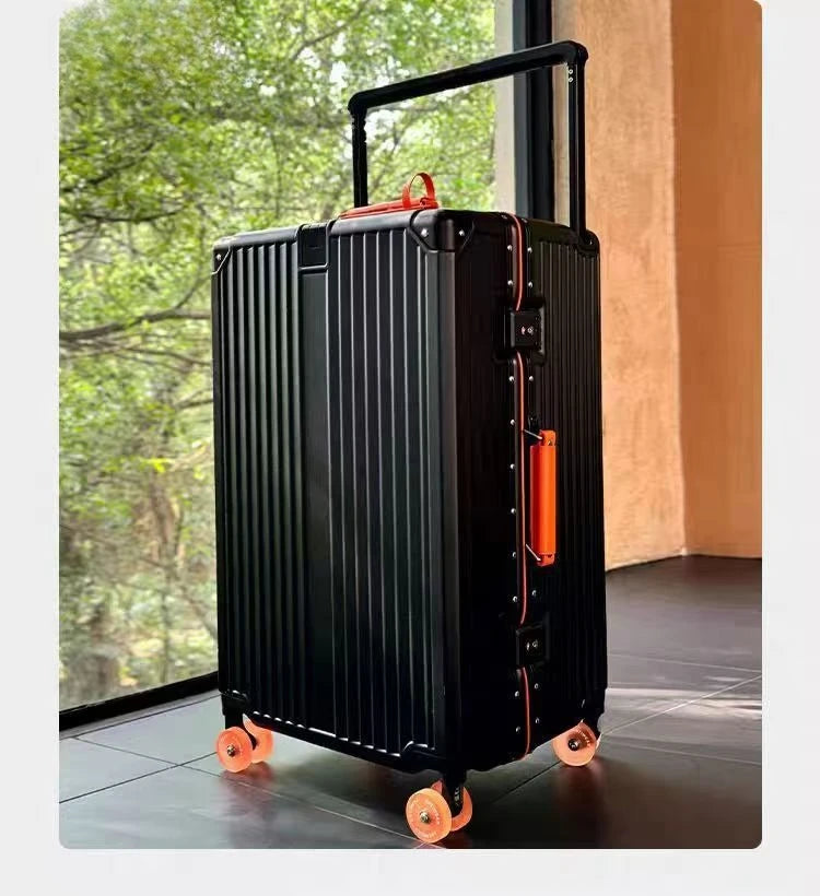 20/24/26/28 Inch Fashion Wide Handle Travel Suitcase Luggage with Cup Holder Suitcase Trip Cabin TSA Customs Lock Trolley Case