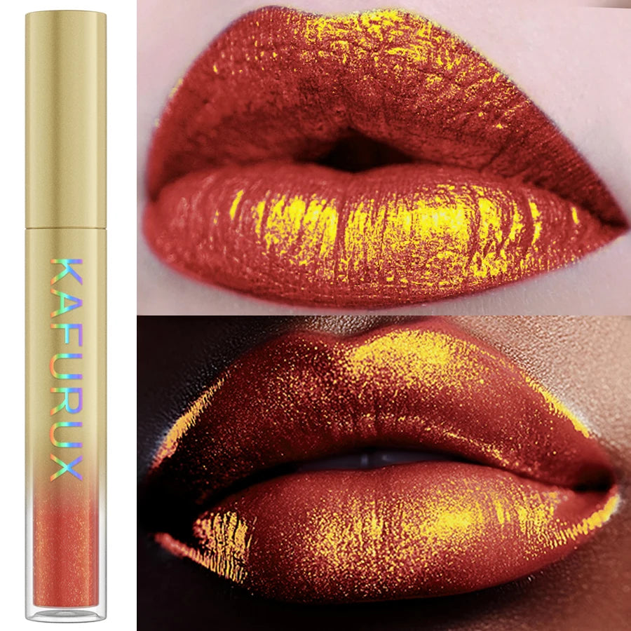 14 Colors Glitter Lip Glaze Hydrating Red Pink Metallic Lip Tint Highly Pigment Lip Gloss Korean Makeup for Women Cosmetics Gift