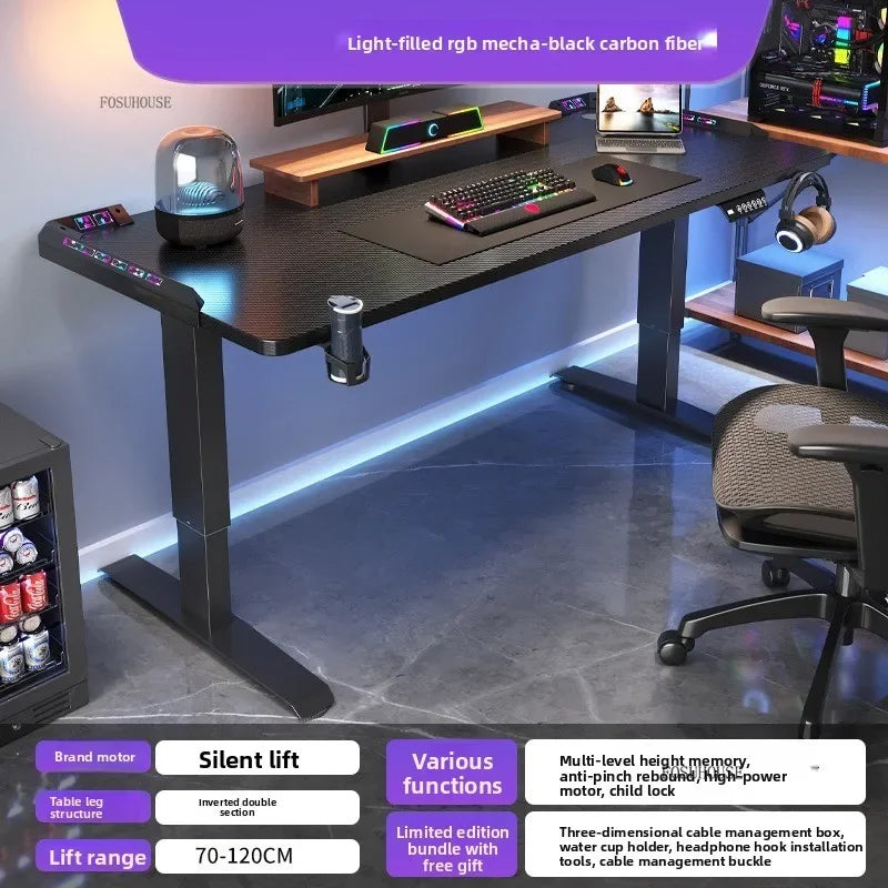 Height-adjustable Electric Computer Desk Office Furniture Bedroom Desktop Gaming E-sports Table Modern Home Office Study Desks Z - Kimlud