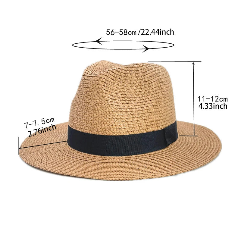 6-48PCS Straw Hat for Wedding 1920s Party Sombrero Straw Fedora Hats Panama Sun Summer Hat Beach Wedding Favors Men Women Trilby