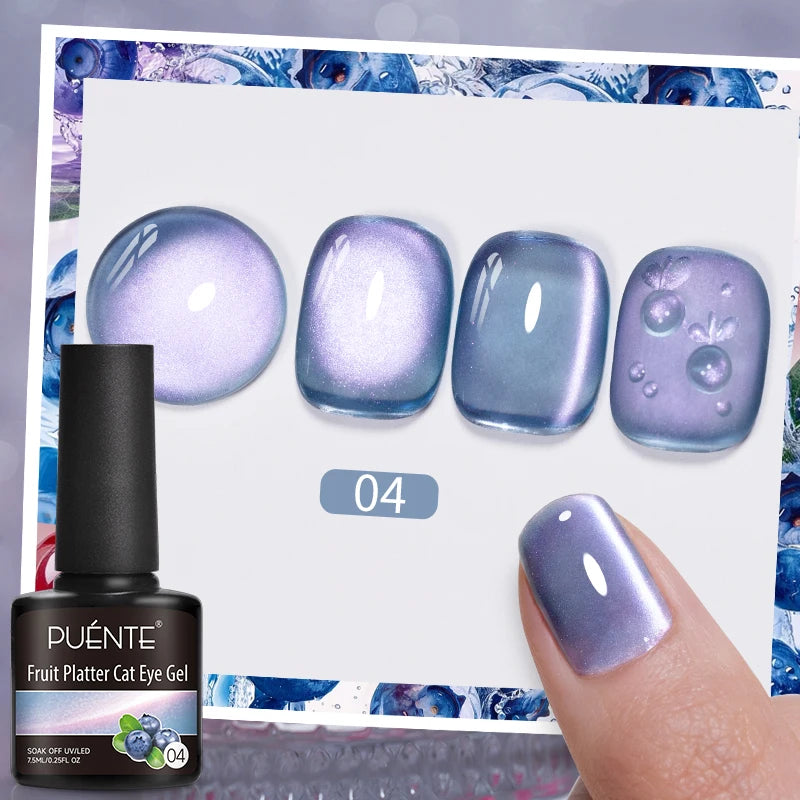 7.5ML Sparkling Reflective Glitter Gel Nail Polish Pink Purple Red Blue Colors Dark Flashing Nail Gel Soak Off UV Nail Varnish