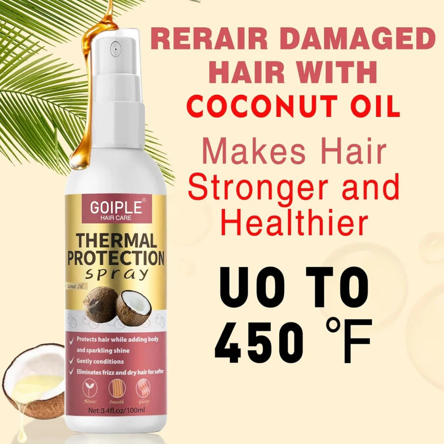 Heat Protection Spray Thermal Protector Serum Hair Growth Essential Oil Sleep Bonnet with Brush Moisturize Care...