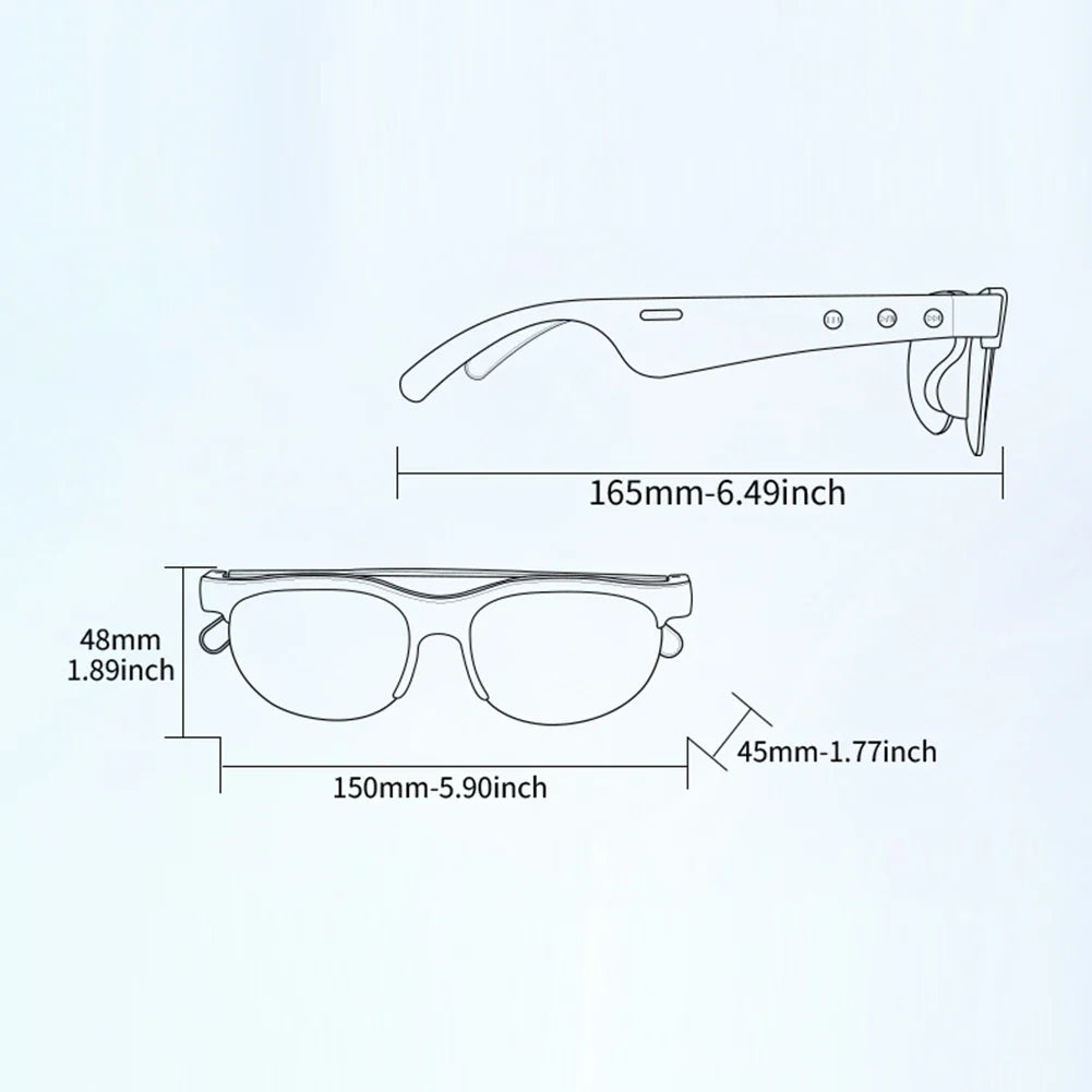 AI Intelligent Translation Glasses Bluetooth-Compatible 5.4 Smart Glasses Support 144 Languages Wireless Headset for Men & Women