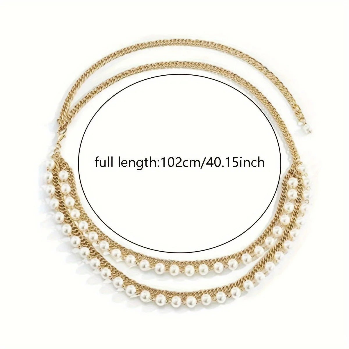 Pearl metal high-end waist chain with a simple and versatile temperament, multi-layer body chain, spicy girl street...