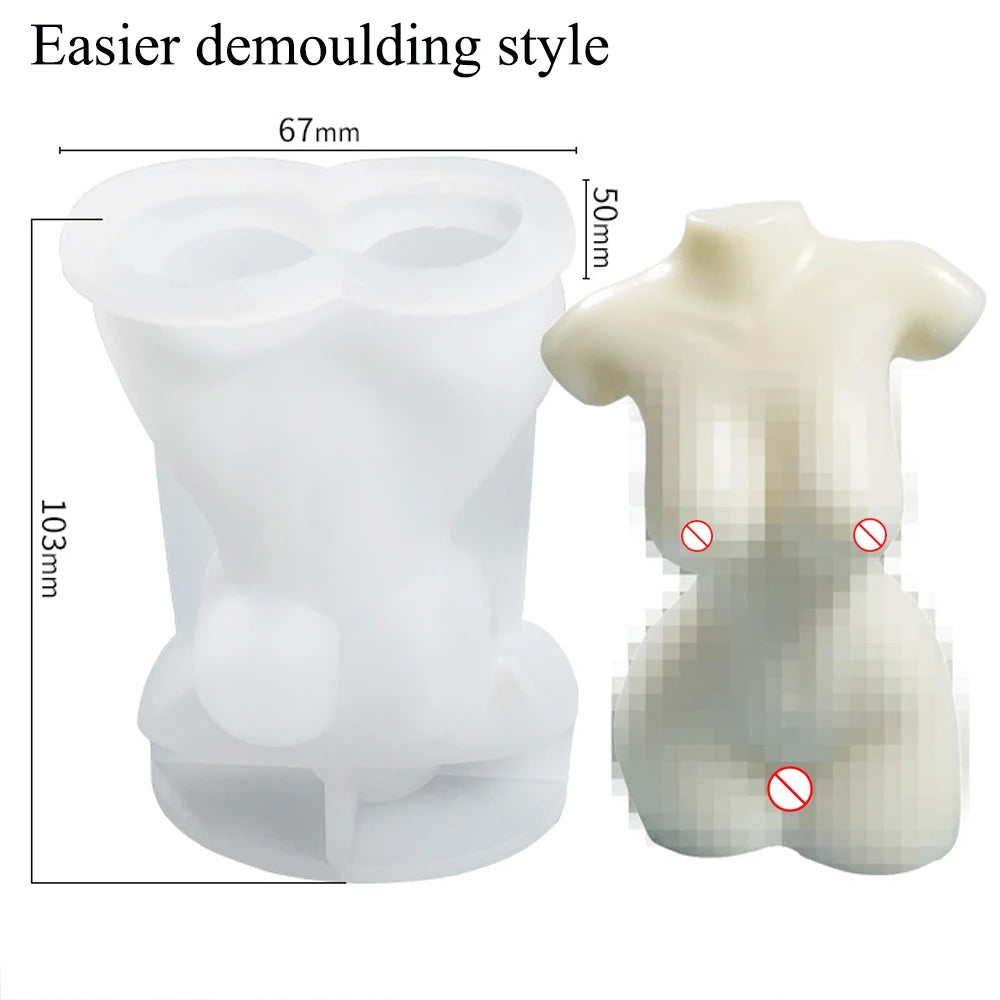 3D Body Silicone Candle Mold DIY Creative Men Women Human Plaster Epoxy Resin Aromath Soap Molds Art Craft Home Decoration