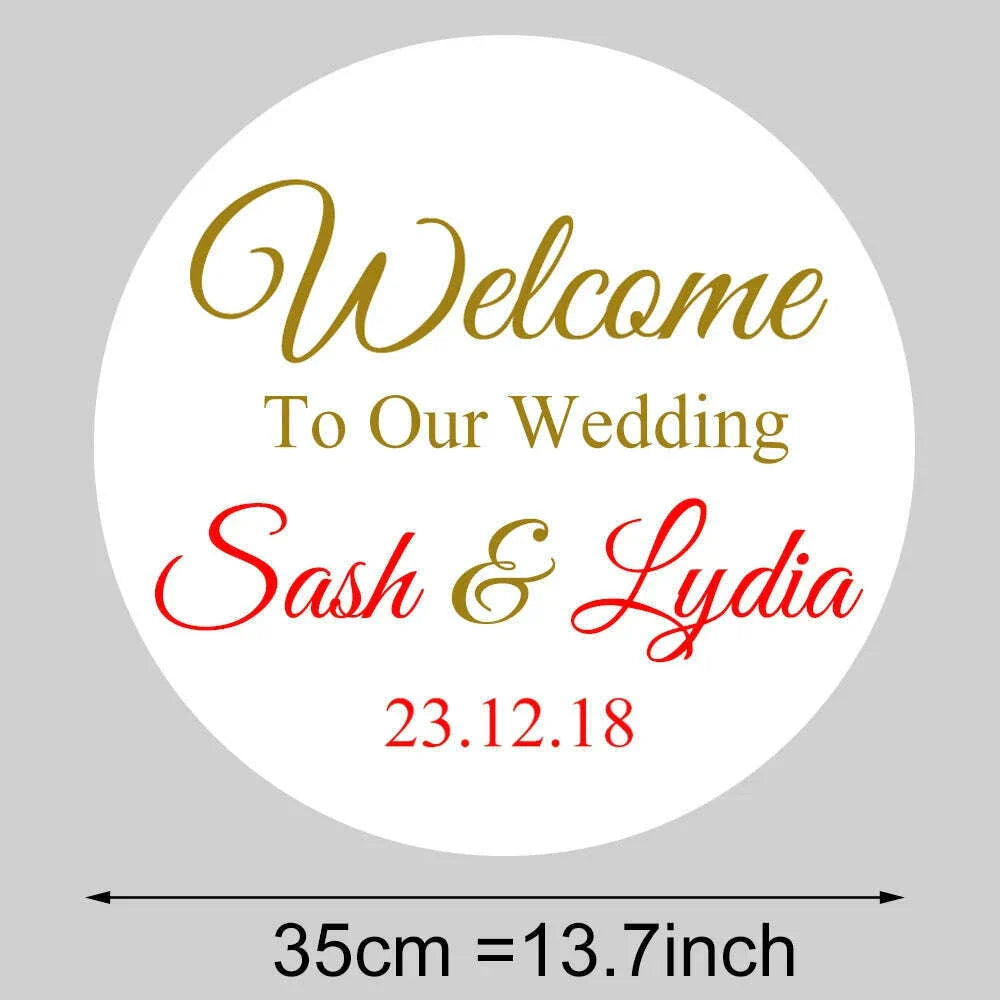 Round Custom Welcome Sign Board 35x35cm Personalized Welcome Baby Shower Sign for Birthday Decoration Baby Shower Party Decor