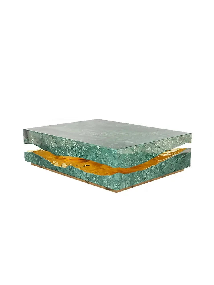 Italian luxury coffee table,marble top and waterproof surface with metal base, suitable for villa house living room decoration - Kimlud