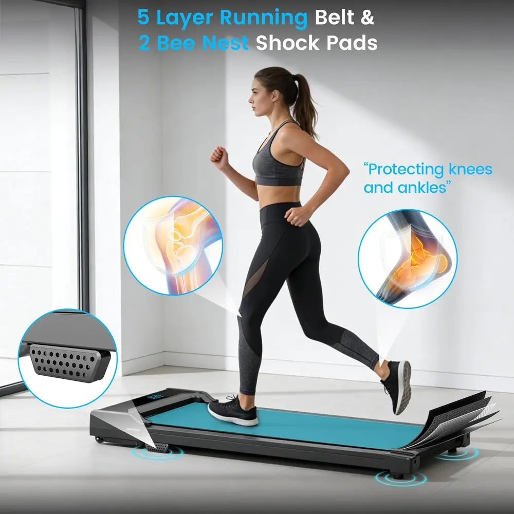 Portable Electric Treadmill for Home Use - Compact, Adjustable Speed, Supports Up to 220 Lbs - Kimlud