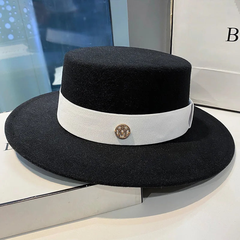 Fedora Hats for Women Fashion Elegant Bowler Dress Caps Panama Church Wedding Ribbon Band Hat Men Felt Jazz Hat