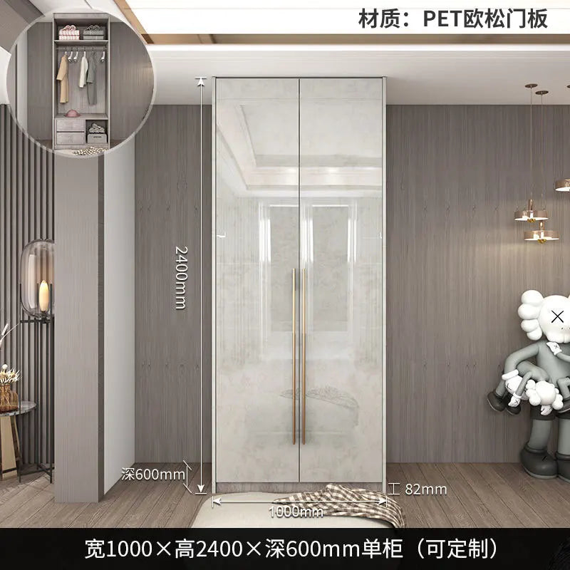 Support Storage Wardrobes Glass Door Shelves Organizers Luxury Wardrobe Bedroom Storage ClothesCupboard Armoires home Furniture - Kimlud