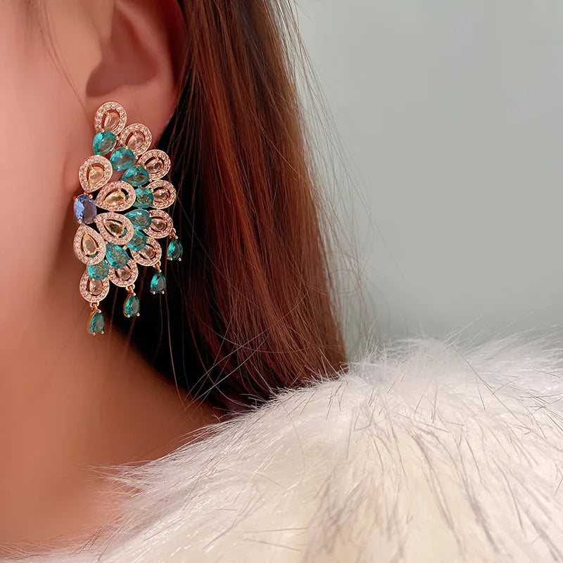 Fashion Temperament Luxury Color Zircon Earrings | Kimlud Office Luxury Jewelry