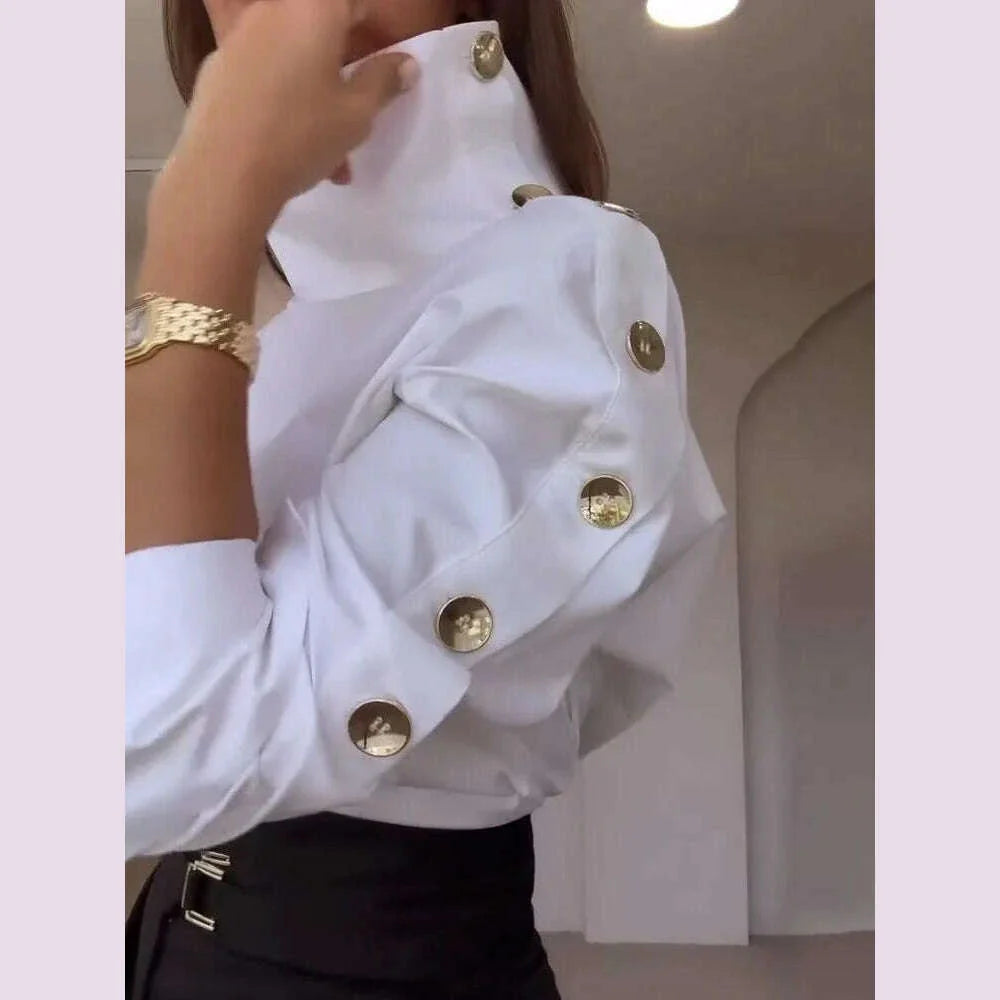 New Fashion Shirt For Women Women 2025 Casual Long-sleeve Button Women's Blouse Spring Chic White Tops Office Shirts Female
