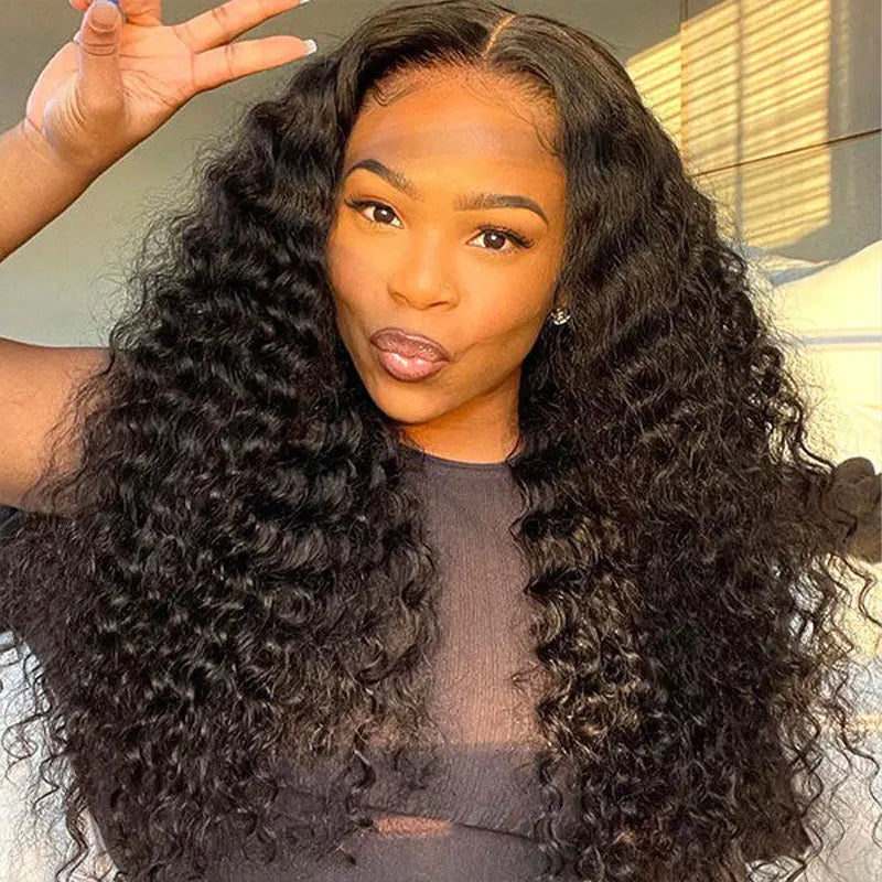 250 Density Deep Wave 13x4 Lace Front Human Hair Wigs Virgin Hair Wig Transparent Glueless Lace Frontal Wig Human Hair Lace Wigs