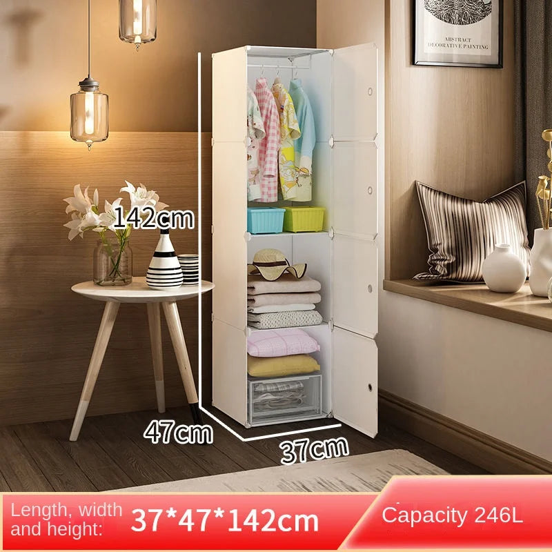 New Style Collapsible Bedroom Furniture Assemble Wardrobe Plastic Durable Clothes Cabinets Simplicity Large Space Storage Locker - Kimlud