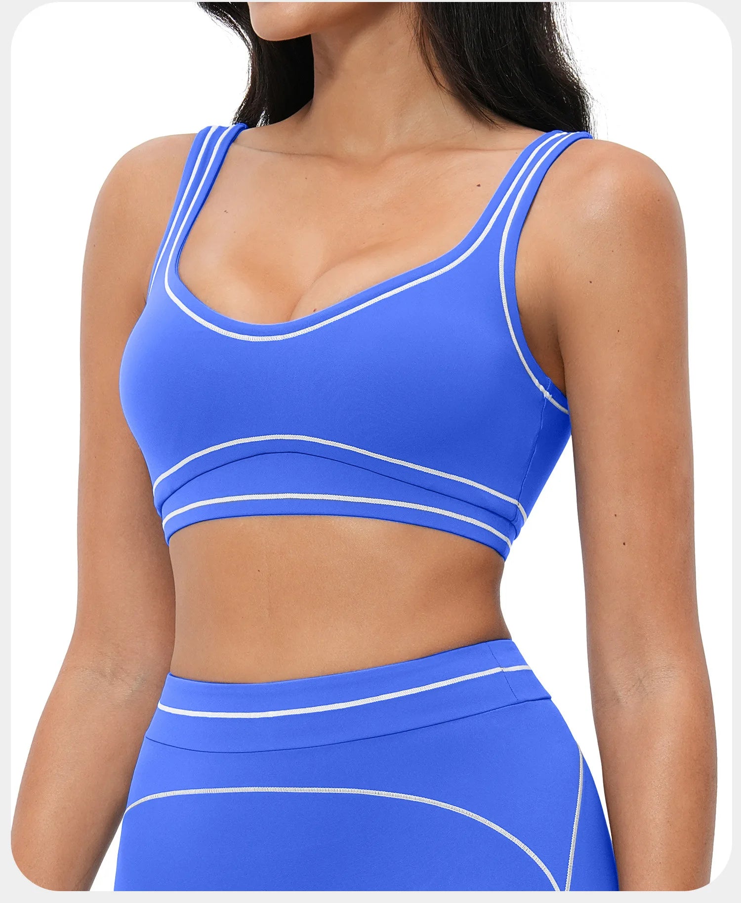Breathable Yoga Bra Color Contrast Sports Bra Shockproof Gym Fitness Underwear High Strength Workout Top Female Sports...