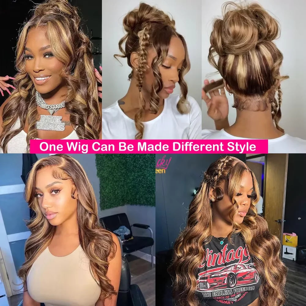 200% Highlight Ombre Straight 13x6 Hd Lace Frontal Wig Human Hair Colored Blonde 40Inch 360 Full Lace Front 100% Human Hair Wigs - Kimlud