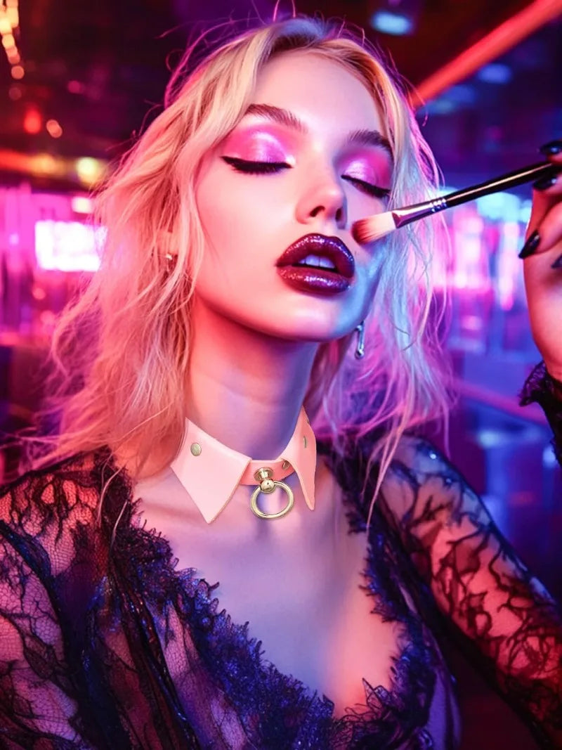 Gothic Leather Choker Necklaces Black Punk Nightclub Jewerly Accessories for Women Girlfriend