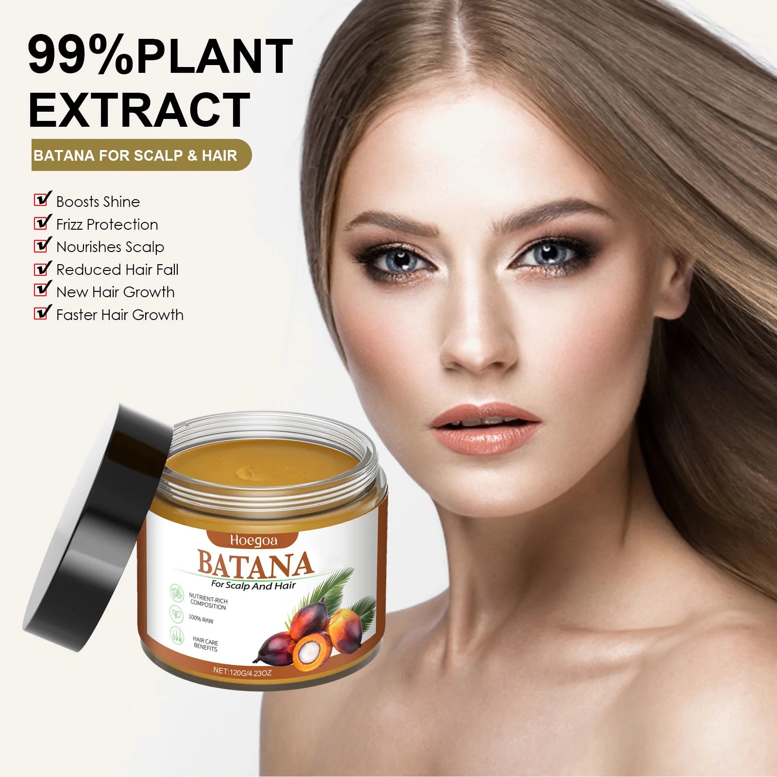 Batana Oil 100% Natural Hair Care Oil Prevents Hair Loss In Men And Women Nourishes Dry Hair Ends Improves Smoothness...