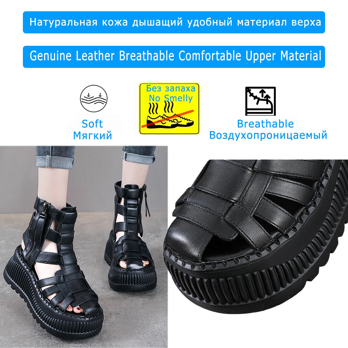 Koznoy 8cm 2025 Ethnic Weave Cow Genuine Leather Hollow Zip Summer Fashion Ankle Booties Women Chunky Heels Breathable...