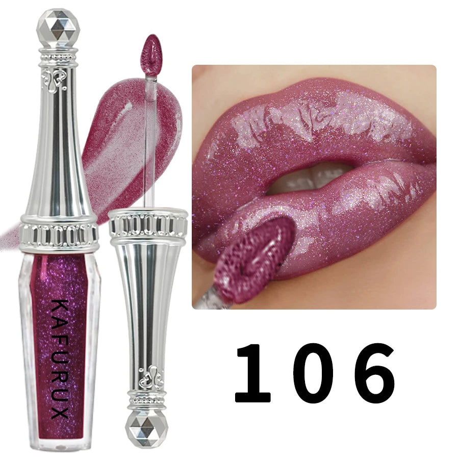 6 Colors Glitter Liquid Lipsticks Shimmer Shiny Lipgloss Pearlescent Lip Tint Mositurizing Long Lasting Lip Glaze Makeup For Wom - Kimlud