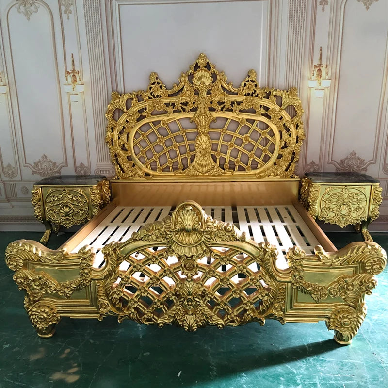 European Double Bed Adult Romantic Bedroom Light Luxury Princess Bed Unique Comfortable Designer Muebles Lounge Suite Furniture - Kimlud
