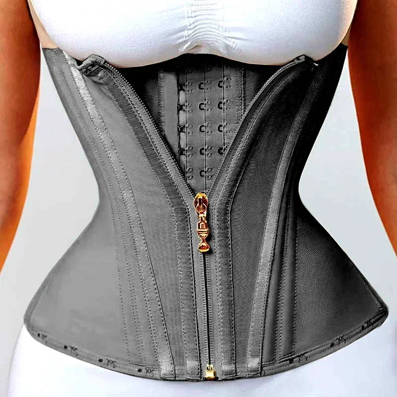 AfruliA Fajas Colombianas Girdles Double Compression Vest Waist Trainer Corset with Zipper Hook Flat Belly Slimming Body Shapers