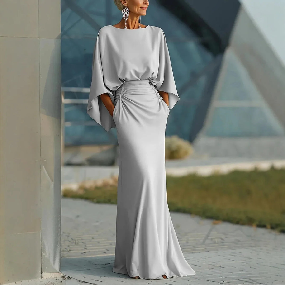 Elegant Backless Long Dresses For Women Summer 2026 Fashion Long Sleeve Ruffless Slim Maxi Dress Casual