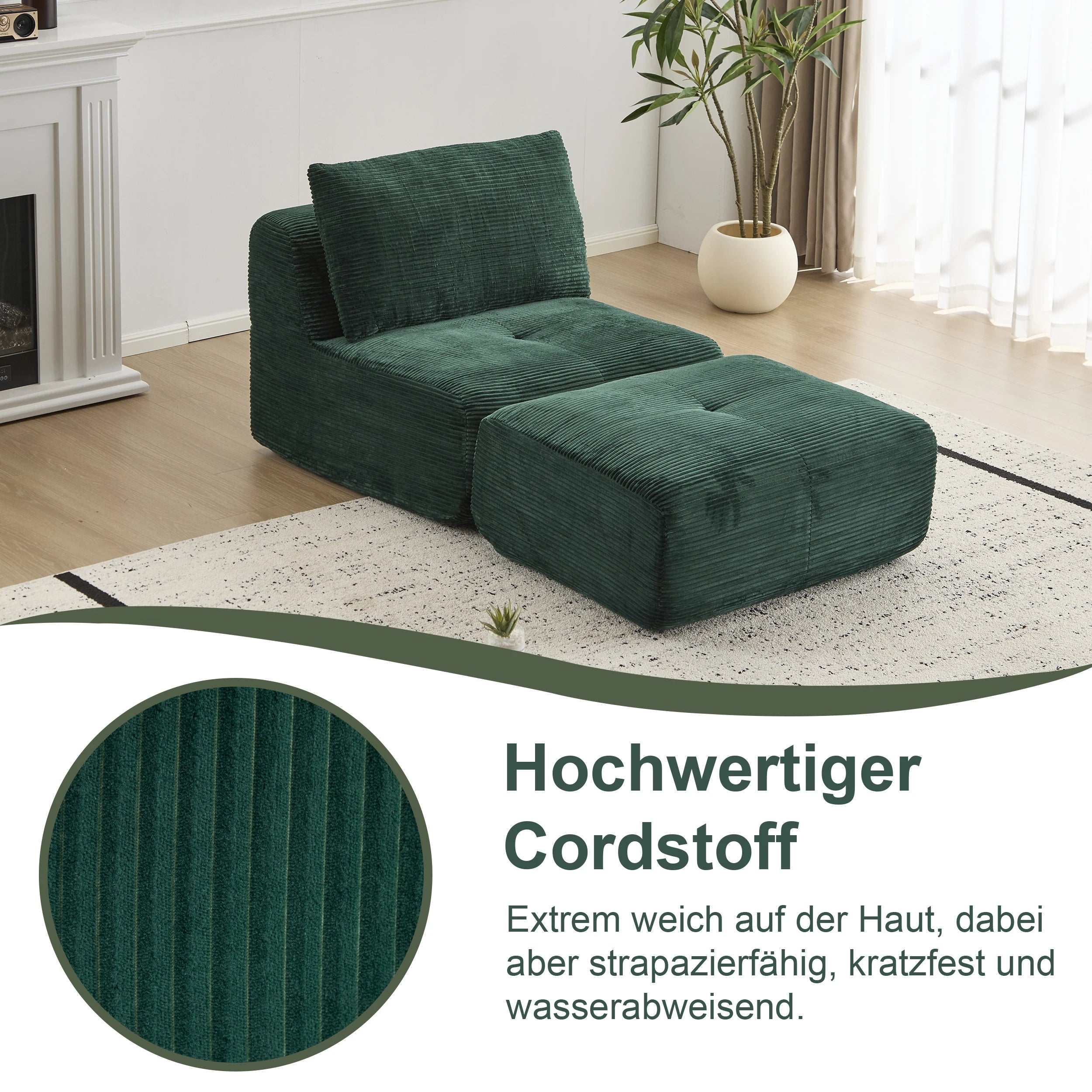 Corduroy Sofa Bed,Comfortable Small Single Sofa,Compression Sofa Seat,Foldable Lounger for Bedroom, Guest Room or Living Room - Kimlud