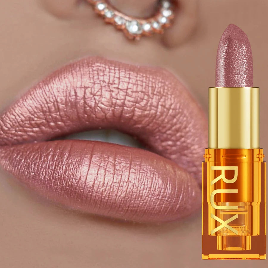 16 Colors 1PC Metallic Lipstick Long Lasting Glitter Pink Red Lip Glaze High Pigment Lip Tint Korean Makeup Shiny Lip Gloss