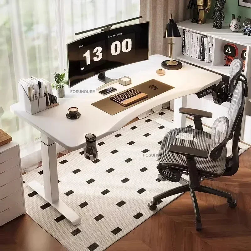 Nordic Office Computer Desks Gaming Table Smart Office Furniture Solid Wood Electric Lift Standing Table Luxury Home Study Table - Kimlud