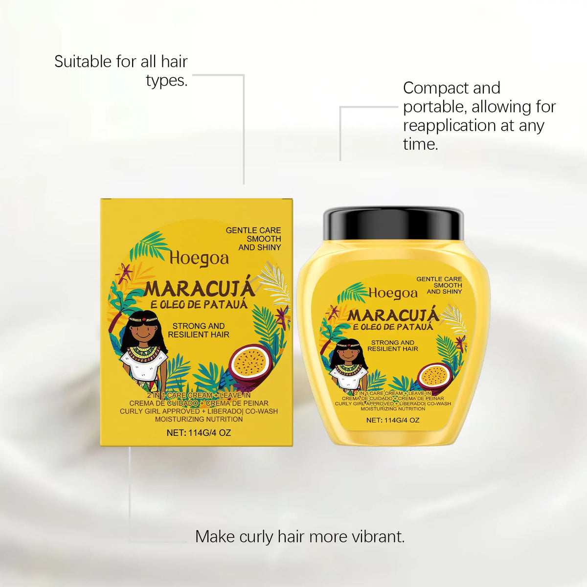 Leave-In Conditioner Cream with Plant Keratin & Argan Oil - Repairing & Frizz Control for Dry Damaged Curly Hair Shine...