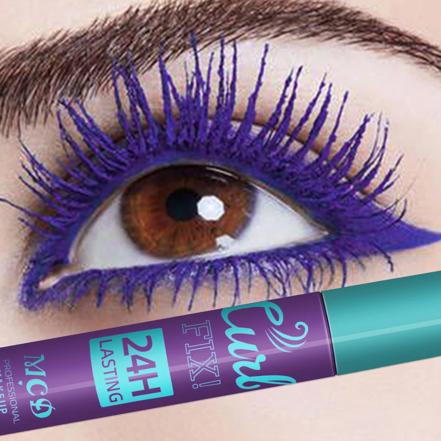 Colorful Slender Mascara Waterproof Fast Drying Curling Eyelashes Multicolor Lashes Makeup Long Lasting Blue Green Cosmetic