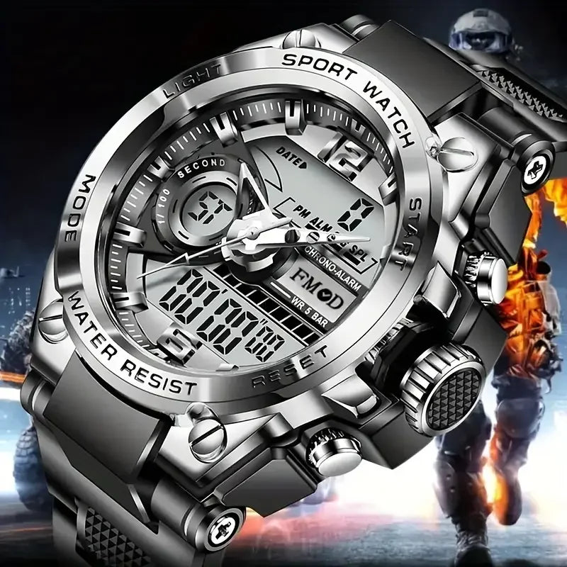 Digital  Men Steel Military Wristwatch LED Quartz ClockSport Watch Male Big Watches Men Relogios Masculino