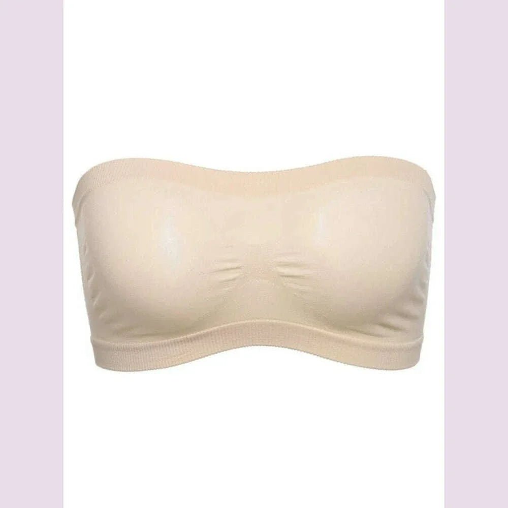 Women’s Strapless Seamless Tube Top Bra Anti-Slip Wireless Bandeau for Summer Outfit
