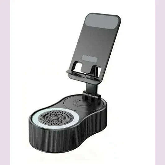 360°rotatable Adjustable FoldingLift-non-slip Phone Holder Wireless Speaker with Colorful Ambient Light 5.3 HDSurround Subwoofer