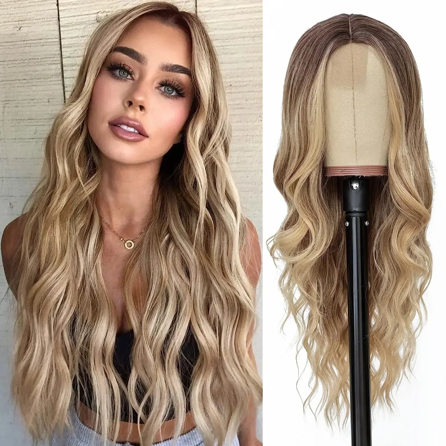 Cosplay Blonde Women's Wigs Ombre Blonde Curly Wig On Clearance Sale Glueless Pink Black Purple Wig Ladies Synthetic Wigund