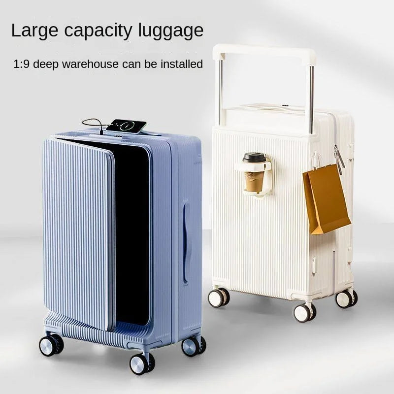 Large-capacity 30 inch 2026 New Side-opening Luggage Wide-handle Travel Suitcase 20 inch Carry-on Combination Lock Case...