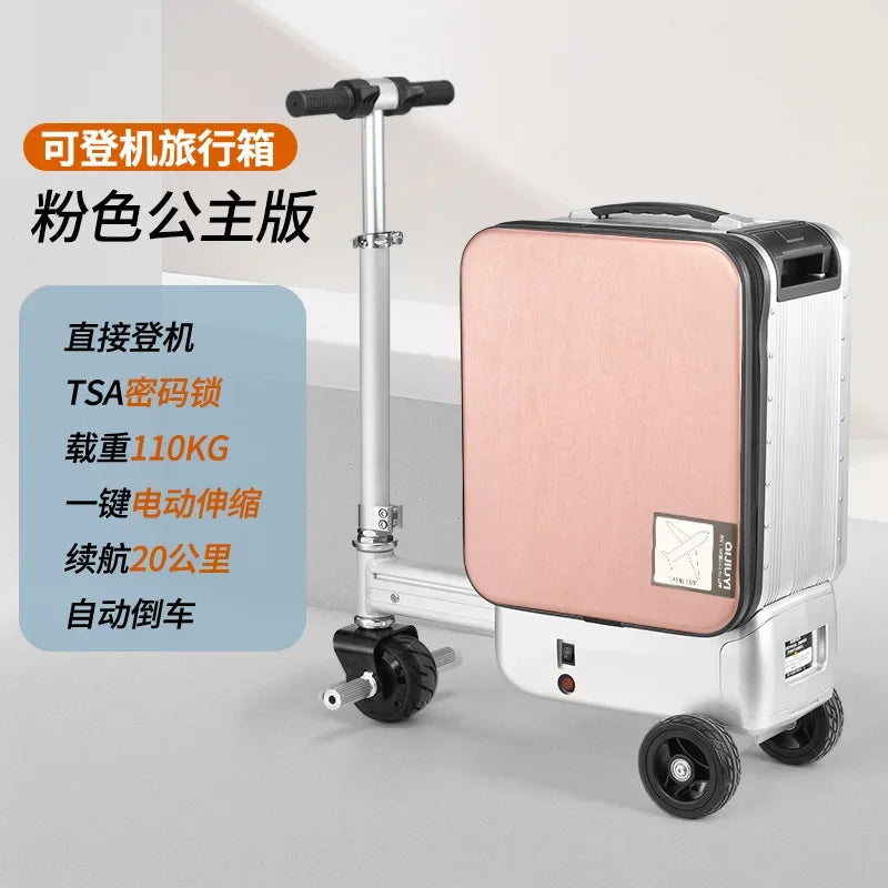 Electric Suitcase Scooter Can Ride 20 Inches Front Open Cover Boarding Password Suitcase Multi-function Pull | Kimlud...