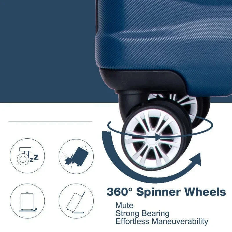 Luggage Sets 3 Piece Suitcases with Double Spinner Wheel,Suitcase Set ABS Hard Case Luggage with TSA Lock