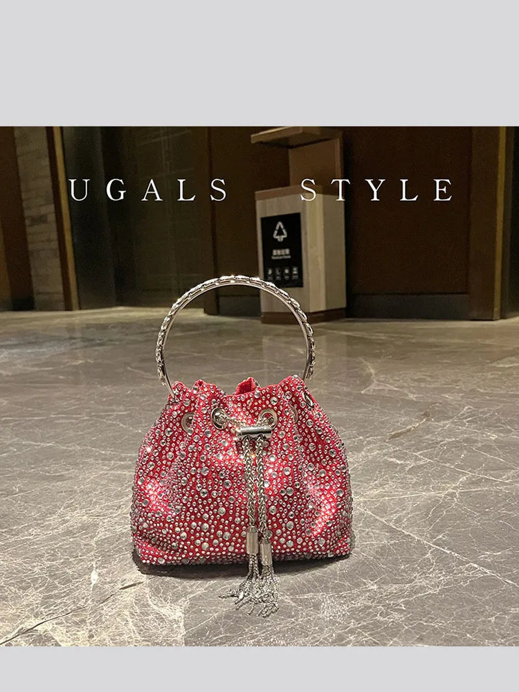 Rhinestone Bag Evening Clutch Bag Purses And Handbag Luxury Designer Shoulder Bag Shiny Crystal Clutch Purse Bucket Bag...