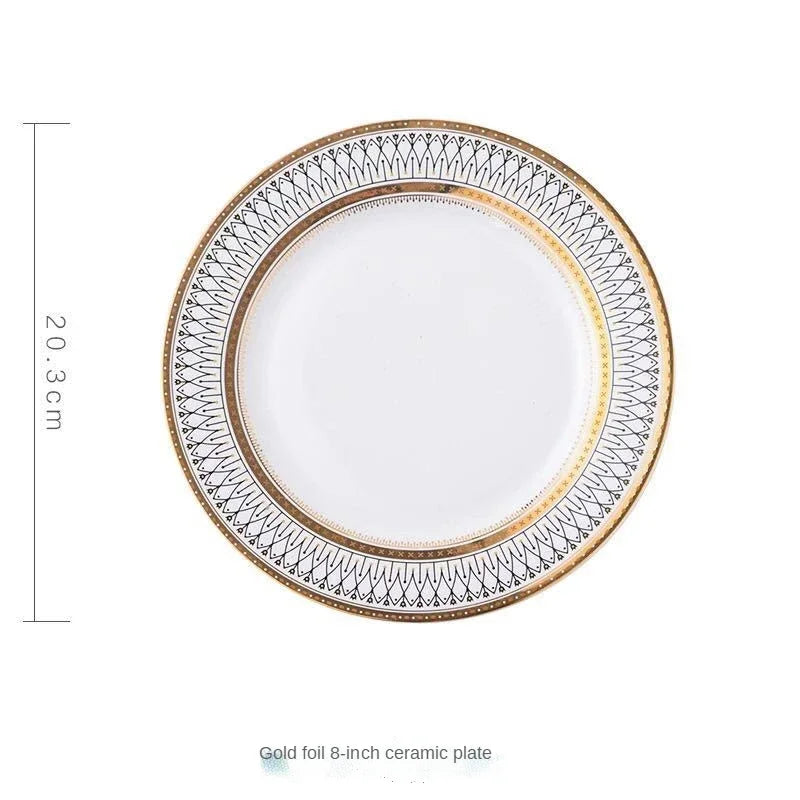 European style ceramic desserts, salad plates, restaurants, light luxury dishes, kitchen utensils - Kimlud