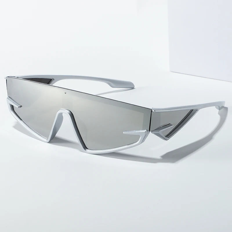 European And American Hip-Hop Retro Futuristic Tech-Savvy Cool Sunglasses Large Punk Sporty Style Y2K Sunglasses 137 |...