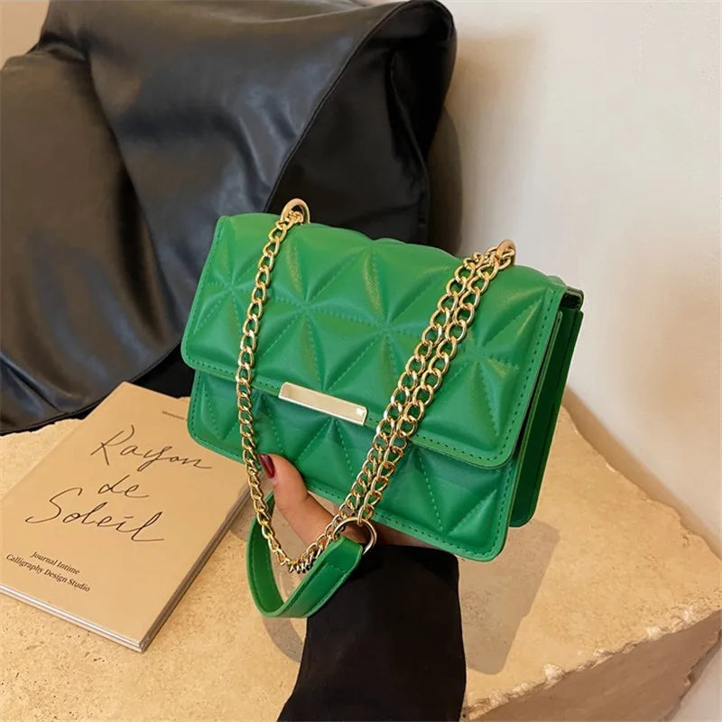 Fashion Chain Women'S Shoulder Bag, Chic Small Square Bag for Women, Luxury Quilted Handbag for Daily Travel, Shopping, Parties. - Kimlud