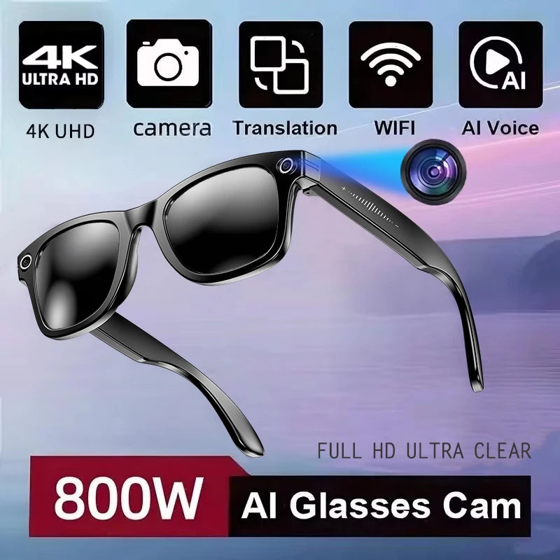 New 800W Camera AI Glasses Men Color-Changing Smart Translation Glasses Photo Video Recording Waterproof Call Smart Sunglasses - Kimlud