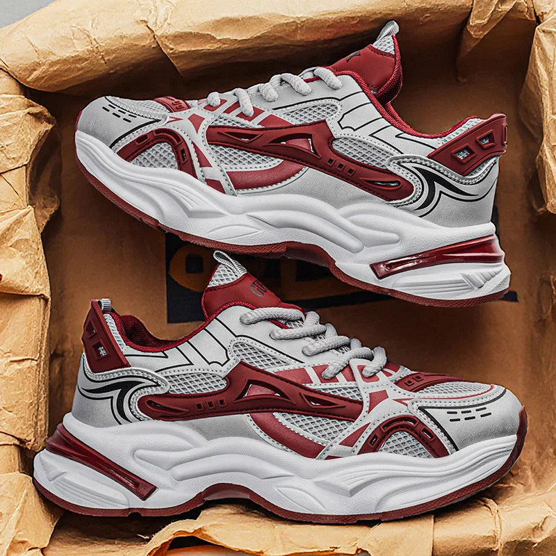 Men's Spring and Summer New Mesh Breathable Versatile Casual Sports Fashion Fried Street Thick-soled Heightening Dad Shoes