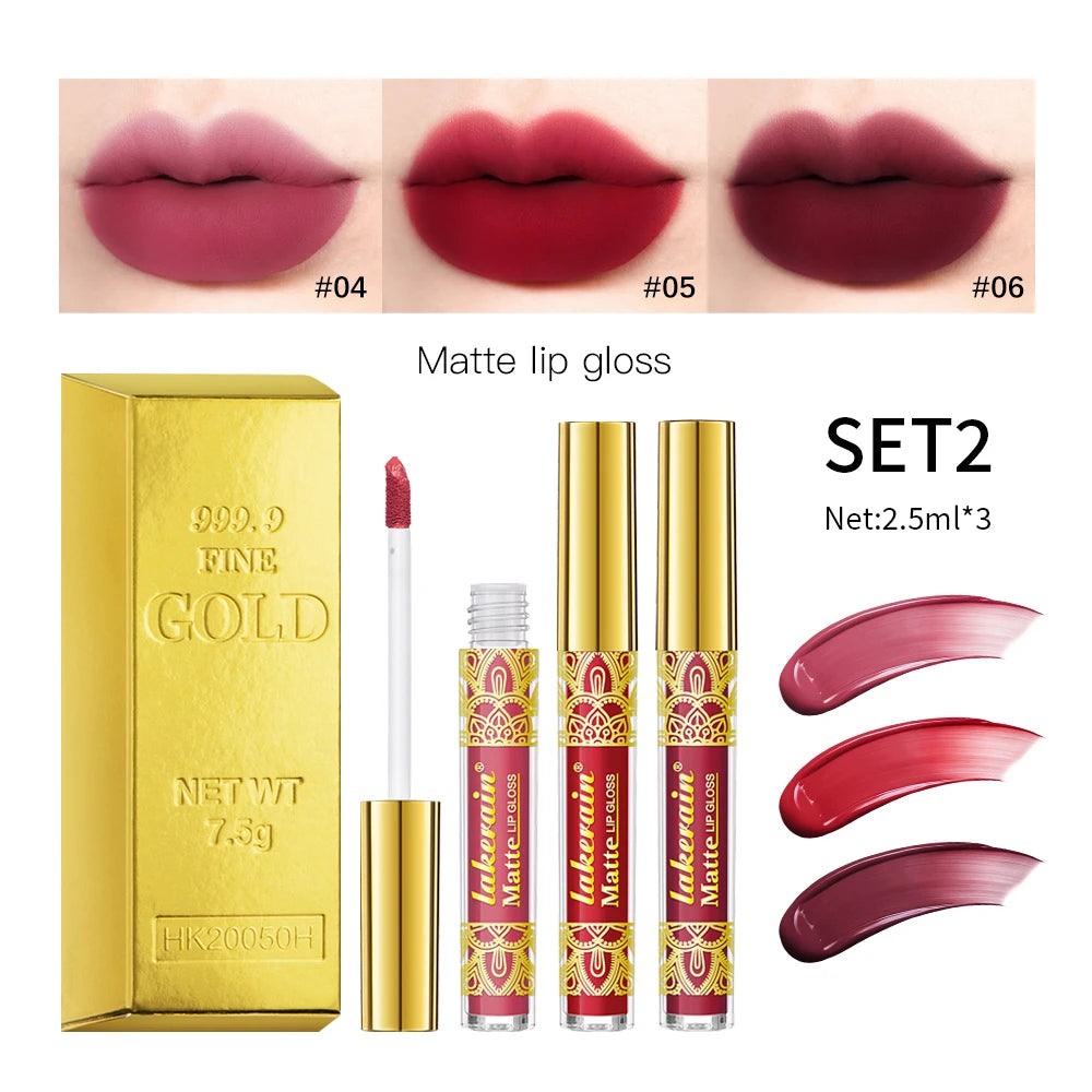 Golden Bar Luxury Lipstick Timeless Velvety Smooth Finish Intense Color Stay Smudge-Proof & Waterproof Valentines Day Gift for H - Kimlud