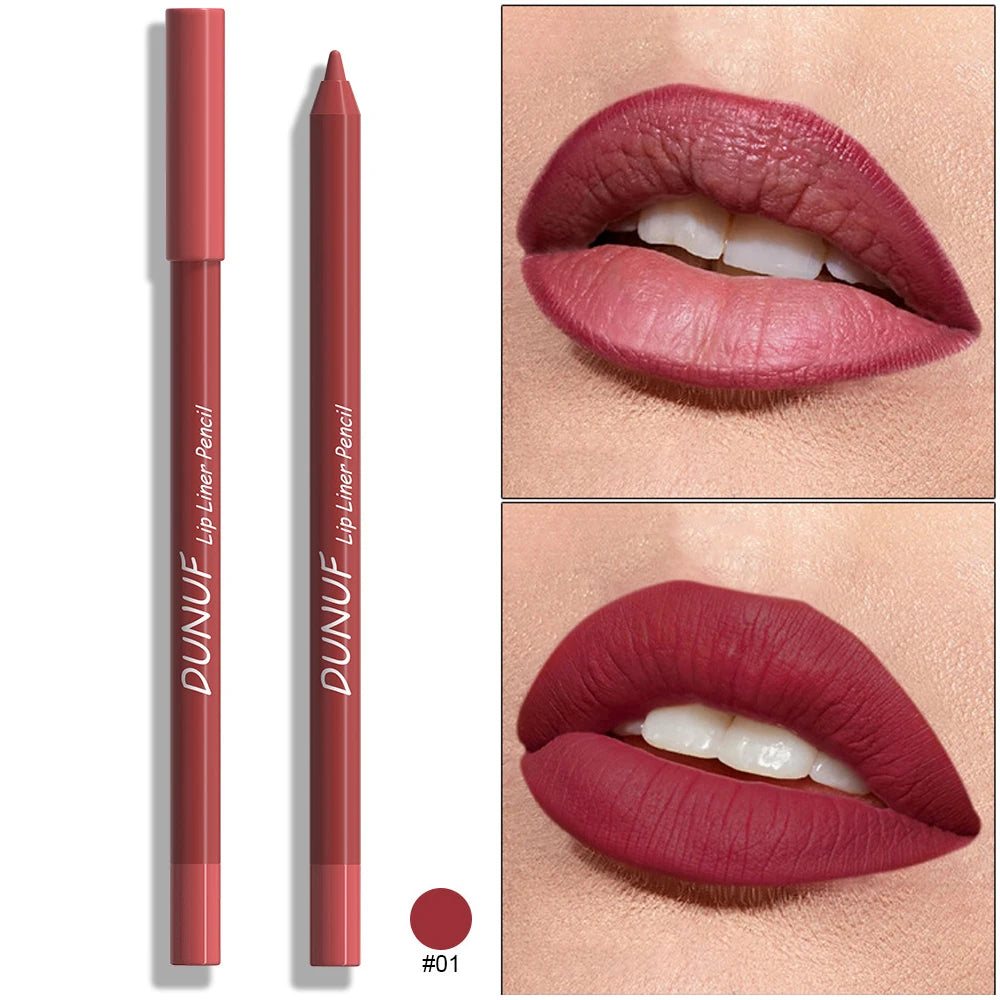 Sexy Red Matte Lipstick Pencil Nude Brown Lip Liner Pencil Contour Tint Makeup Waterproof Rose Pink Crayon Lipliner Pen...