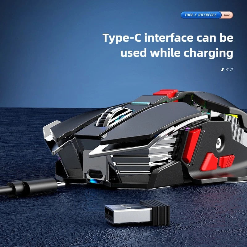 2025 New SC300 Wireless 2.4G Gaming Mouse RGB 3200dpi Rechargeable Silent Mechanical E-sports Mouse for Desktop Computer Laptop