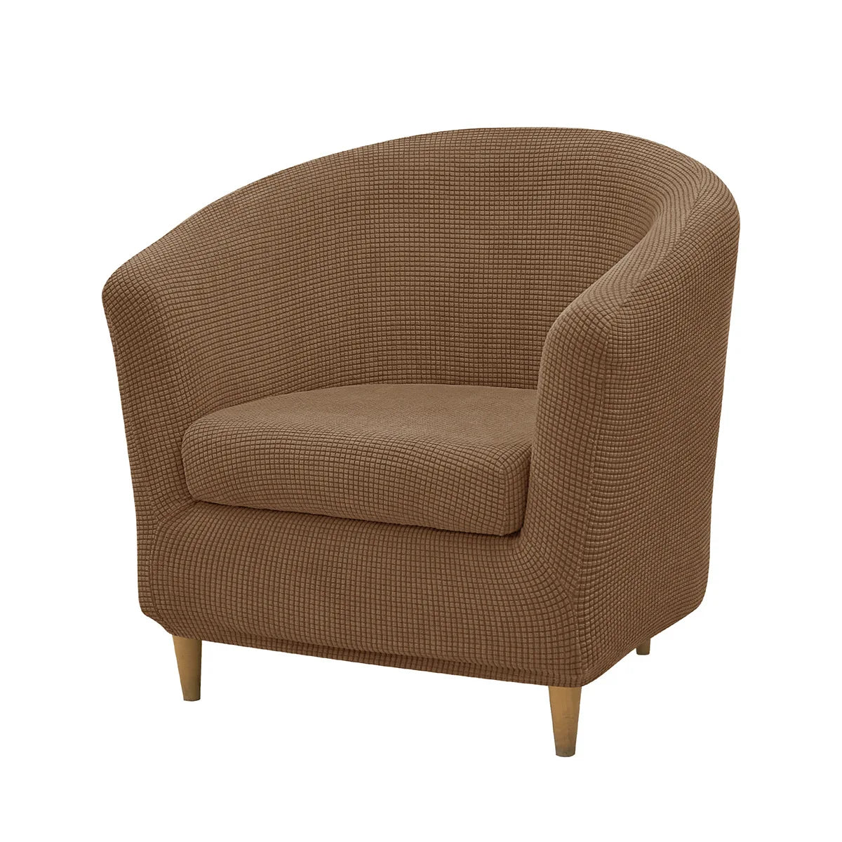 2pcs/set Jacquard Stretch Club Armchair Slipcover 1pc Barrel Tub Sofa Cover + 1pc Polar Fleece Couch Cover Furniture...