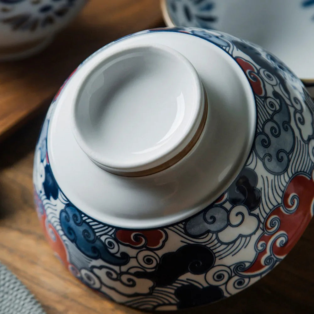 Japanese 7.5 Inch Hat Bowl Retro Ceramic Ramen Soup Bowl Fruit Vegetable Salad Noodle Kitchen Tableware | Kimlud Premium...